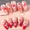 Miniatyrbild 4 av 5: 5D Präglade Blommor Nagelstickers för Nagelkonstdesign, 4 Ark Vår Körsbärsblom Blomblad Självhäftande Nageldekaler, Holografiska Sakura Folier