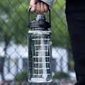 Miniatyrbillede 5 af 5: 2 liters motivationsflaske med tidsplan og tidsmarkør - Sort