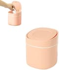 13x15cm Mini Bordssopbehållare med Lock Liten Soppåse för Sovrum Badrum Kökskontor Sovrum, Rosa