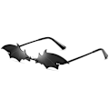Miniatyrbilde 1 av 5: Flerre Bat Solbriller uten innfatning Goth Briller for Kvinner Menn Halloween Party Briller Trendy Øyewear