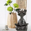 Miniatyrbillede 4 af 5: (sort/L)Mediterende kattestatue, luneful sort kattefigur