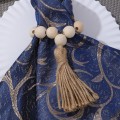 Miniatyrbillede 5 af 5: (Natur) 6 stk. træperle servietringe Boho servietringe til spisebord, bryllup dec