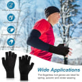 Miniatyrbilde 5 av 5: (2 par) Sorte One Size Fingerless Strikkede Hansker Varme Halv Finger Hansker Vinter Strikkekjøre Hanske