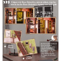 Miniatyrbild 5 av 5: DIY Bokhörna Miniatyrdockhus Kit med Möbler och LED-ljus, 3D Träpussel, Konstbokstöd,