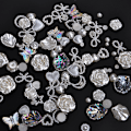 Miniatyrbillede 3 af 5: 100 stk 3D Multiforme Negle Charms og Flatback Perler, Hvid Mix Styles Hjerte Stjerne Bue Solsikke Pynt til Negle