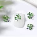 Miniatyrbild 2 av 4: Shamrock Nagelcharms Silver Shamrock Nagelstenar med Kristaller Design 3D St. Patricks Dag Nagelstenar Legering Silver Sh