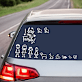 Miniatyrbillede 3 af 5: PCS Familie Stickers, Bilstickers, Dekaler til Biler, Nem at Installere, Personliggør Dit Køretøj med Disse Høj Kvalitet Mu