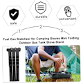 Miniatyrbilde 5 av 5: 18cm Gassbeholderstativ Multifunksjonell Bærbar Camping Tripod Sklisikker Sammenleggbar Gasspatronholder Gassbrennerstativ for Camping Fotturer Matlaging