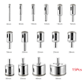 Miniatyrbillede 2 af 5: (15 stk. 6-50 mm) Diamant hulsav bor til fliser