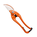 Miniatyrbillede 1 af 3: Smedet beskærersaks, orange farve, længde 225 mm.