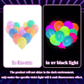 Miniatyrbillede 4 af 5: 100 stk UV Neon Balloner, Neon Glow Party Balloner UV Sort Lys Balloner Gløder i mørket til Fødselsdag Dekorationer Bryllup