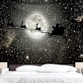 Miniatyrbild 3 av 5: 51 x 60 Tums Julväggbonad Måne Svart Stjärnhimmel Rensa Julväggbonad Polyester Väggbonader för Hem Sovrum