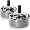 Miniatyrbillede 1 af 5: 2X roterende funktion lukket askebæger - metal roterende askebæger