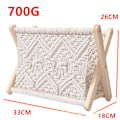 Miniatyrbillede 5 af 5: stk Boho Vævet Reb Avis Rack Magasin Kurve med Reb Stof Holdbart Magasin Rack Opbevaring Let at Installere og Bruge