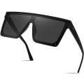 Miniatyrbillede 1 af 5: Firkantede solbriller med flad top siamesiske linser Fashion Large UV400 Prote