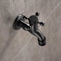 Miniatyrbillede 5 af 5: Moderne Sort Bronze Enkelt Kold Vandhane Udendørs Havevæg Bibcock Hane Badeværelse Vaskemaskine Mop Vandhaner DX04B