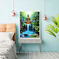 Miniatyrbillede 3 af 5: Diamantmaleri 5D Diamantmaleri Vandfald Buddha Statue DIY