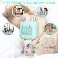 Miniatyrbilde 4 av 4: Grønn Digital Vekkerklokke for Barn, Kanin med Nattslys, Timer og Snooze, USB-Ladesideklokke for Jenter og Gutter