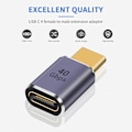 Miniatyrbillede 5 af 5: 40 Gbps USB C-adapter, USB-han til USB C-hun-adapter understøtter 8K@60Hz og 100 W hurtigopladning, komp