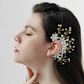 Miniatyrbillede 5 af 5: 1 stk. Perleblomst Øreringe Håndlavet Elf Øre Cuff Fairy Blomst Enkelt Venstre Øresmykke til Kvinder
