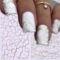 Miniatyrbild 3 av 5: 2 ark guld marmor nagelstickers för nagelkonst självhäftande oregelbundna linjer nagelkonst stickers guldlinje nageldekaler sommar nageltillbehör för kvinnor