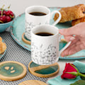 Miniatyrbillede 5 af 5: 5 stk. - Runde Ocean Wave Epoxy Resin og Bambus Coaster Drik M