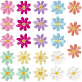 Miniatyrbillede 1 af 5: 24 stk. blomster stryge-på-mærker, sy-på broderi applikationsmærker