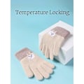 Miniatyrbild 3 av 4: Söta Kawaii Vinterhandskar Varma Handskar Kanin Katt Fodrade Vindtäta Handskar Studiehandskar för Höst Vinter Kallt Väder