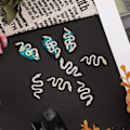 Miniatyrbild 2 av 5: 10 stycken 3D orm nagel charms set, orm våg smycken ädelstenar nagelkonst tillbehör för akrylnaglar, R