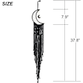 Miniatyrbillede 5 af 5: (Black Moon) Sort Drømmfangere med Håndlavet Vævet Bomuld Drømmfangere Boho Makrame Væghængning Hjemmedekoration