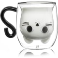 Miniatyrbilde 1 av 5: Kaffe kopp katt krus, dobbelt vegg glass, original julegave til kvinne jente kone mor elskerinne Nann