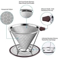 Miniatyrbillede 2 af 5: Kaffe Filter, Permanent Kaffe Filter Papirløs Rustfrit Stål Kaffe Filter med Dobbelt Rustfrit