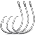 Miniatyrbilde 1 av 5: 8/0 Sirkelkroker Saltvannsfiskekroker, 30 stk Bred Gap In-Line Fiskekroker Tunfisk Sirkelkroker Sta
