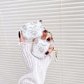 Miniatyrbild 2 av 4: för AirPods 4:e generationens fodral med nyckelring + rengöringskit, Sött genomskinligt glitter blommigt skyddande hörlursfodral, Mjukt transparent TPU för AirPods