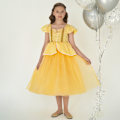 Miniatyrbillede 1 af 6: 1 stk. gul pige Belle Princess fødselsdagsfest kjole Skønheden og Udyret kostume Height 110CM