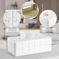 Miniatyrbild 2 av 5: Rektangulär läder servettlåda White