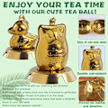 Miniatyrbillede 3 af 5: Te-infuser 2 stk. Løsbladste Si Te-diffusere til Løs Te Søde Te-kugler i And & Ugle Form (Guld)