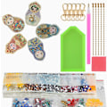 Pikkukuva 3 / 5: 5 kappaletta DIY ihmisnukke timanttimaalaus avaimenperät, DIY 5D mosaiikkimuoto timanttimaalaus avaimenperä Pe
