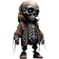 Miniatyrbillede 1 af 4: Seje skeletfigurer, nye harpikshåndværk søde statue skelet mindesmærke, samleobjekt skull doll D