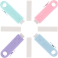 Miniatyrbillede 3 af 5: 4 Pak Glide-Retraktabel Klik-Viskelæder Assorterede Bløde Farver Pastel Viskelæder Push-Pull Æstetiske Viskelæder med Plastik Sle