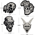 Miniatyrbilde 3 av 4: (Skull 02) 2 stk. Hodeskallelapper Lysende Lapp Gløder i Mørket Halloween Lapp Laserskjært Lapp Taktisk Moral Lapp Haken