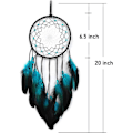 Miniatyrbillede 5 af 5: Blå Drømmfangere Håndlavet, Boho Traditionel Cirkelformet Net til Væghængende Dekoration, Soveværelse Børn, Hjemmedekoration, Kunst O