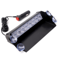 Pikkukuva 3 / 5: (Punainen/Sininen) 8 Led Strobe Flash Varoitus Ems Poliisiauton Valo Vilkkuva