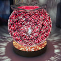 Miniatyrbillede 1 af 4: （Hvid rød）Hamp rattan kugle kreativ bordlampe Romantisk soveværelse