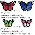 Miniatyrbild 3 av 5: MH-24 st Butterfly Broderi Butterfly Strykjärn-på Patch Butterf