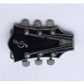 Miniatyrbillede 1 af 2: Bæltespænde Elektrisk Guitar Sort Rocker Pin Metal Biker Bælte