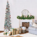 Miniatyrbilde 3 av 4: Pop-up juletre med glitter og lys - Kunstig juletrær i blyantform