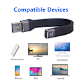 Pikkukuva 3 / 5: 10 Gbps USB 3.1 Litteä Pehmeä Datakaapeli 100W USB3.1 Uros - Type C Naaras 4K@60Hz Lyhyt USB C