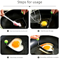 Miniatyrbillede 3 af 4: 5 stk. Ægring Pandekageform Kreativ Rustfrit Stål Omelet Madlavningsform Non-Stick Køkken Madlavningsredskaber