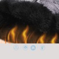 Miniatyrbillede 2 af 4: Sort Unisex Beanie Halstørklæde Sæt, 2 i 1 Vinter Termisk Strikket Hue